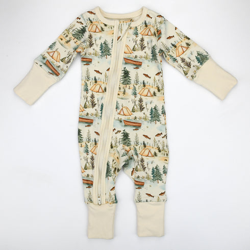 Organic Cotton Baby Pajamas 2-Way Zip Front Zipper Sleeper, Everett Organic Earthy Clothing